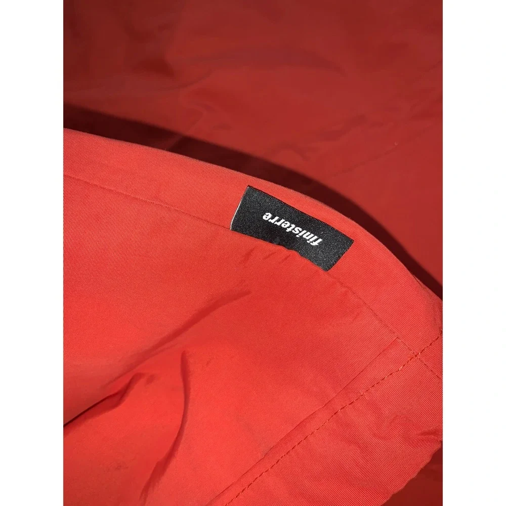 Finisterre Mens Waterproof Rain Jacket Red Hooded Full Zip Outdoor Coat Size M